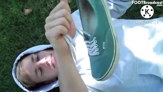 XanderBeckett – Hot Model Plays With His Shoes and Socks in a Slow Foot Tease